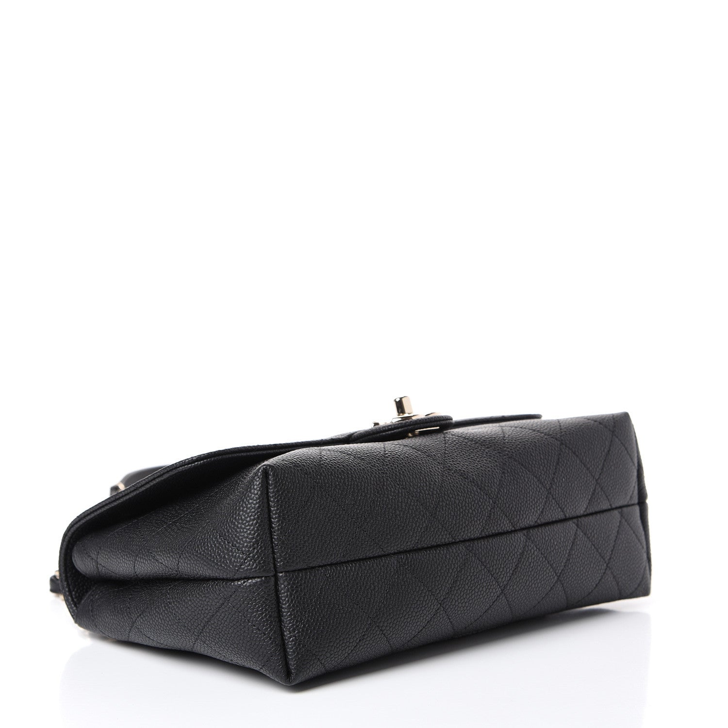 Chanel Grained Calfskin Stitched Medium Flap Black 3 of 9