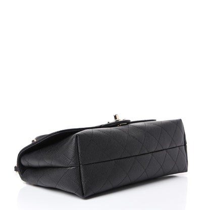 Chanel Grained Calfskin Stitched Medium Flap Black 3 of 9
