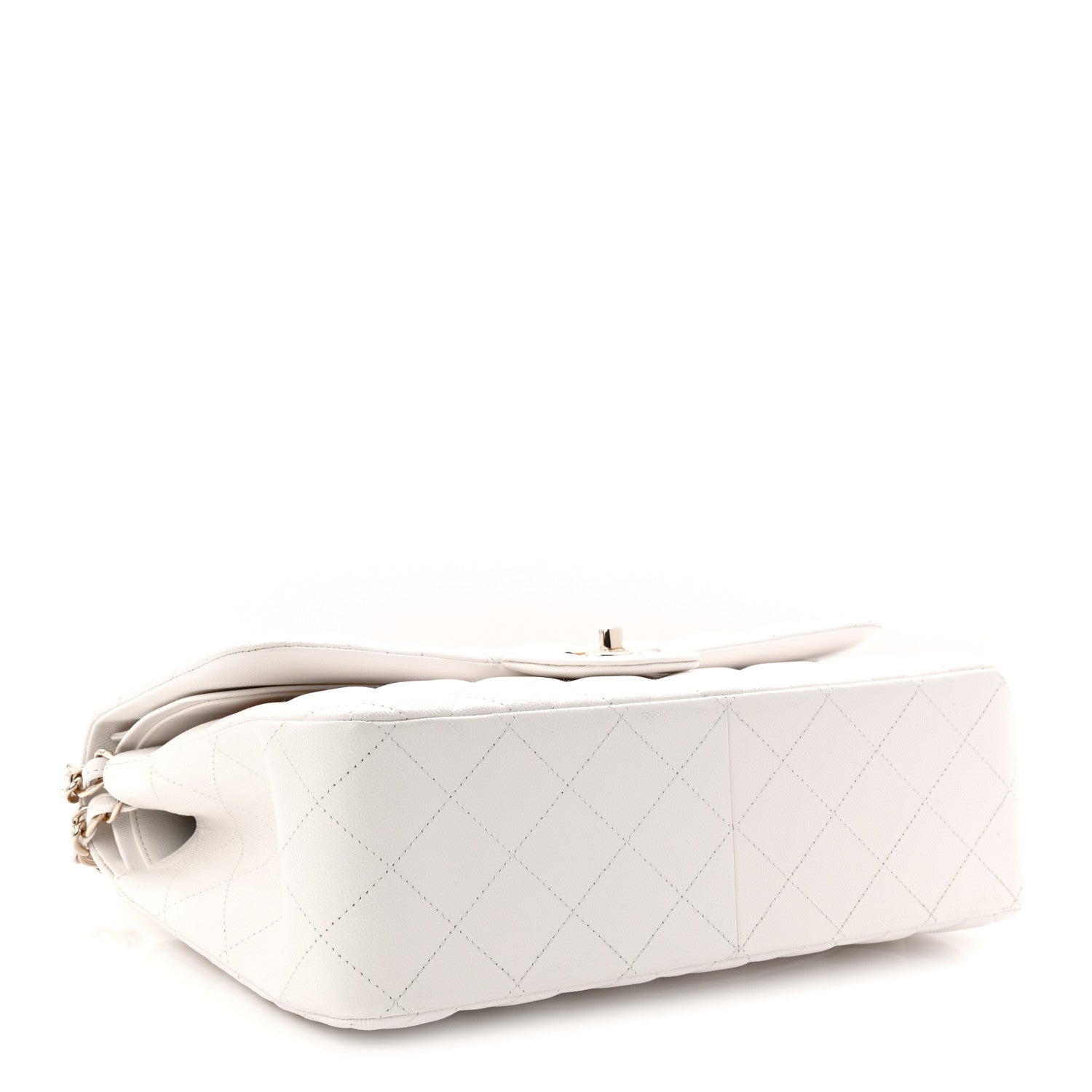Chanel Caviar Quilted Jumbo Double Flap White 4 of 11