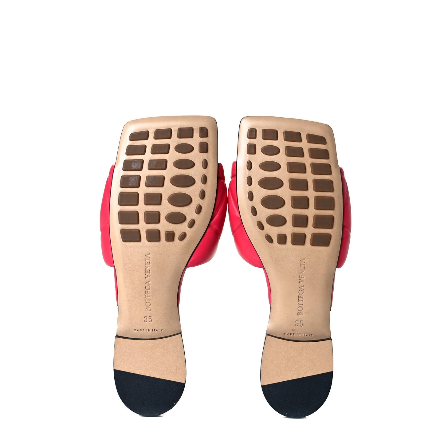 Nappa Quilted Rubber Lido Flat Sandals 35 Lollipop