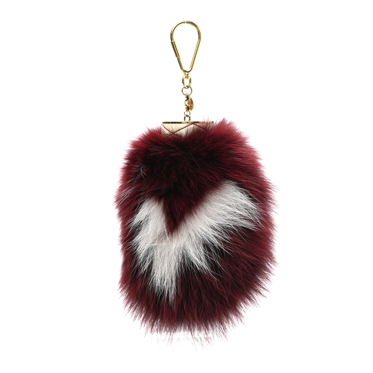 Fox Fur Fuzzy V Bag Charm Amarante