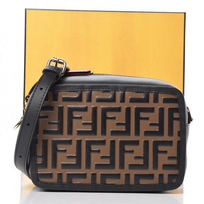 Fendi Vitello Century Bi-Color FF 1974 Embossed Mini Camera Case Maya Black 9 of 9