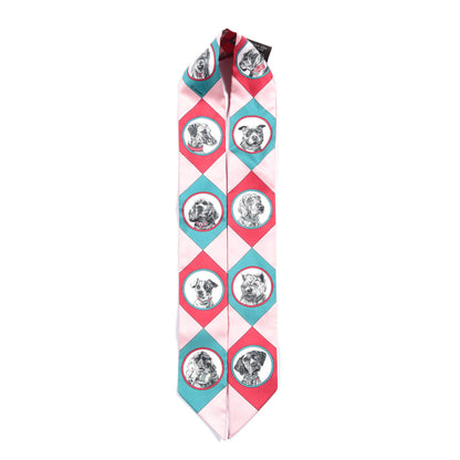 Hermes Silk Colliers Et Chiens Twilly Framboise Vert Rose 6 of 6