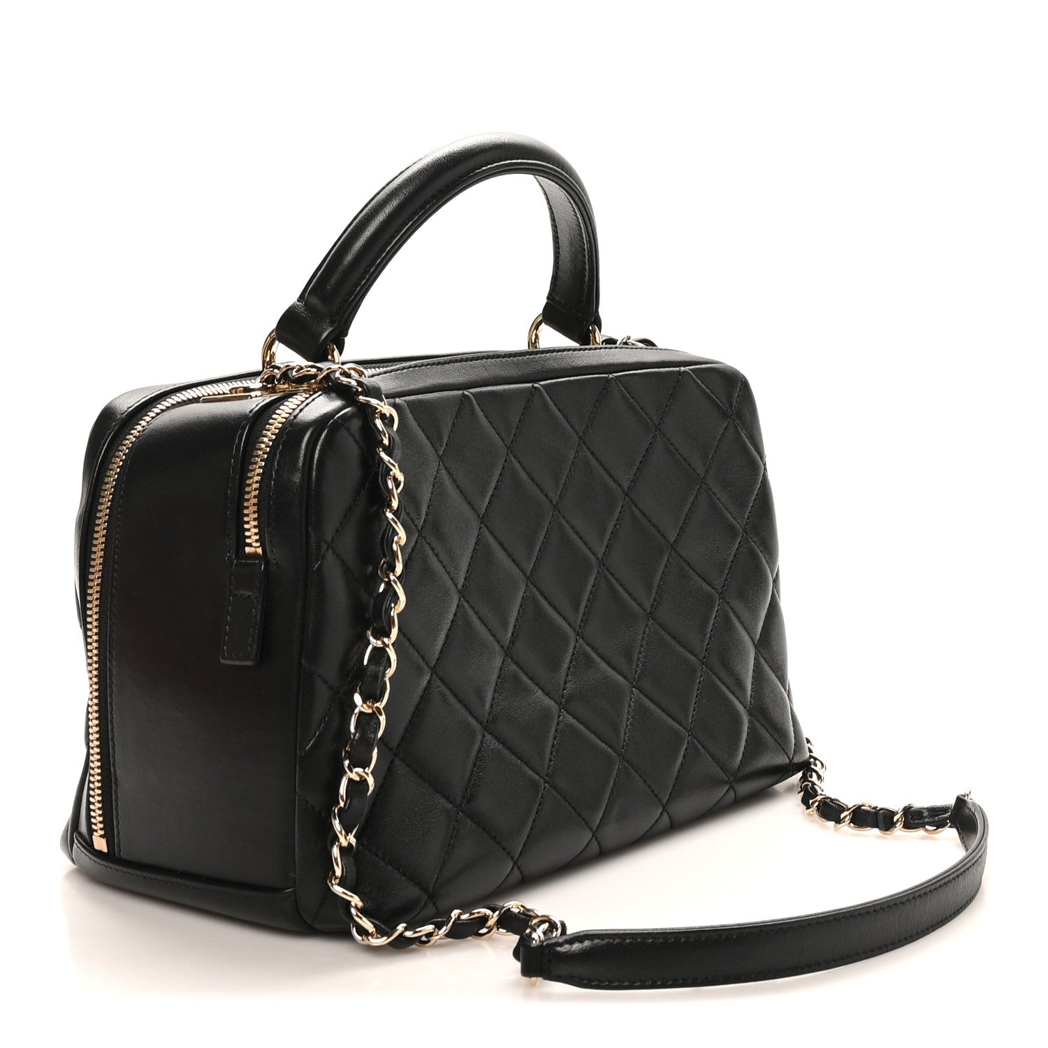 Chanel Lambskin Quilted Medium Trendy CC Bowling Bag Black 3 of 10