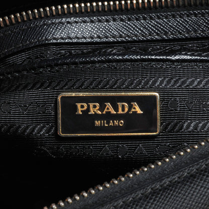 Prada Saffiano Lux Double Zip Medium Tote Nero Black 7 of 10
