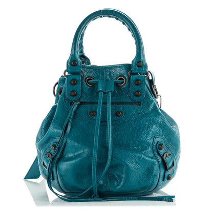 Balenciaga Agneau Classic Hardware Mini Pompon Lagon 1 of 8