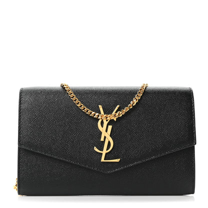 Saint Laurent Grain De Poudre Uptown Chain Wallet Black 1 of 11