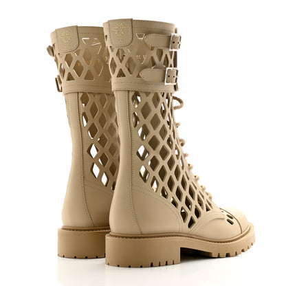 Christian Dior Matte Calfskin Womens D-Trap 30mm Tall Boots 37.5 Corde 4 of 10