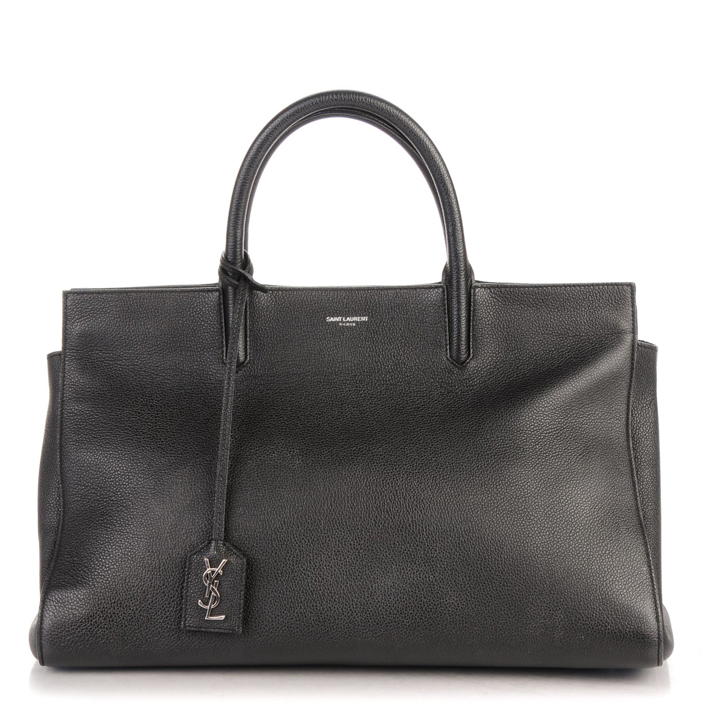 Grained Calfskin Medium Cabas Rive Gauche Black