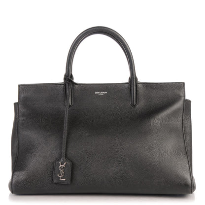 Saint Laurent Grained Calfskin Medium Cabas Rive Gauche Black 1 of 7