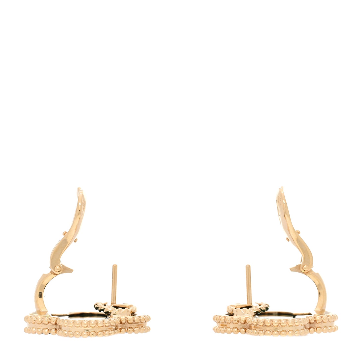 18K Yellow Gold Malachite Magic Alhambra Earrings
