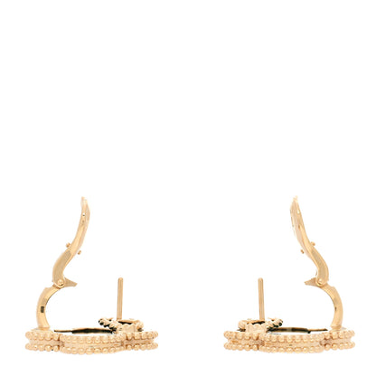 Van Cleef & Arpels 18K Yellow Gold Malachite Magic Alhambra Earrings 3 of 5