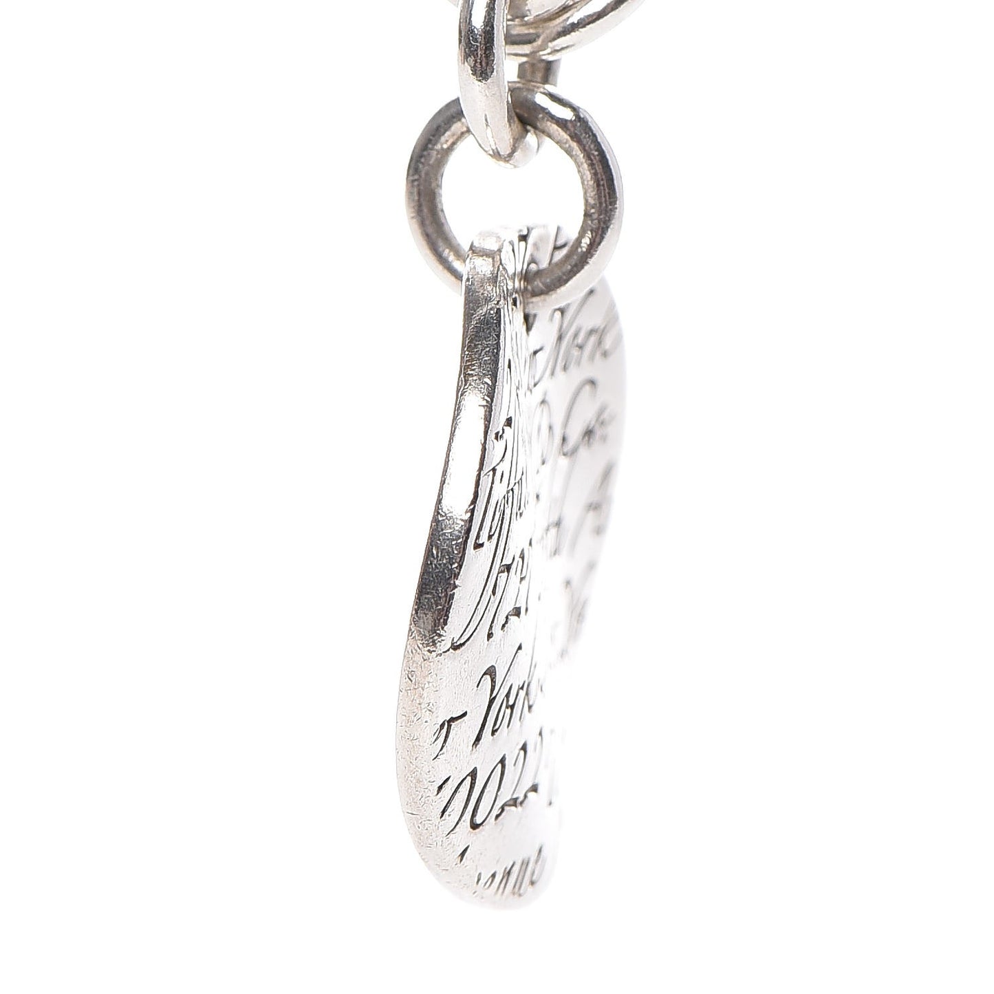 Sterling Silver Notes Round Tag Charm Bracelet