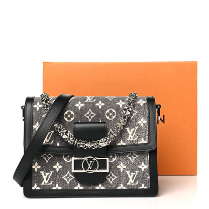 Louis Vuitton Denim Monogram Jacquard Dauphine MM Black 10 of 10