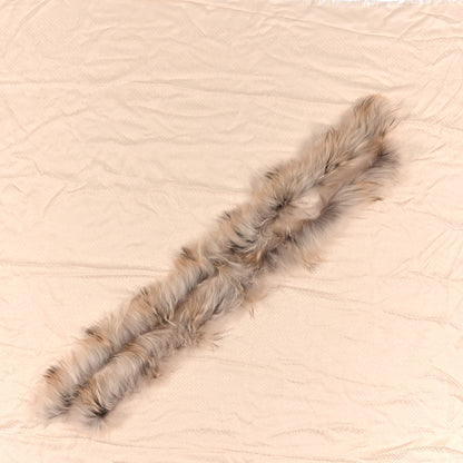 Fendi Silk Wool Raccoon Fur FF Shawl Beige 2 of 3