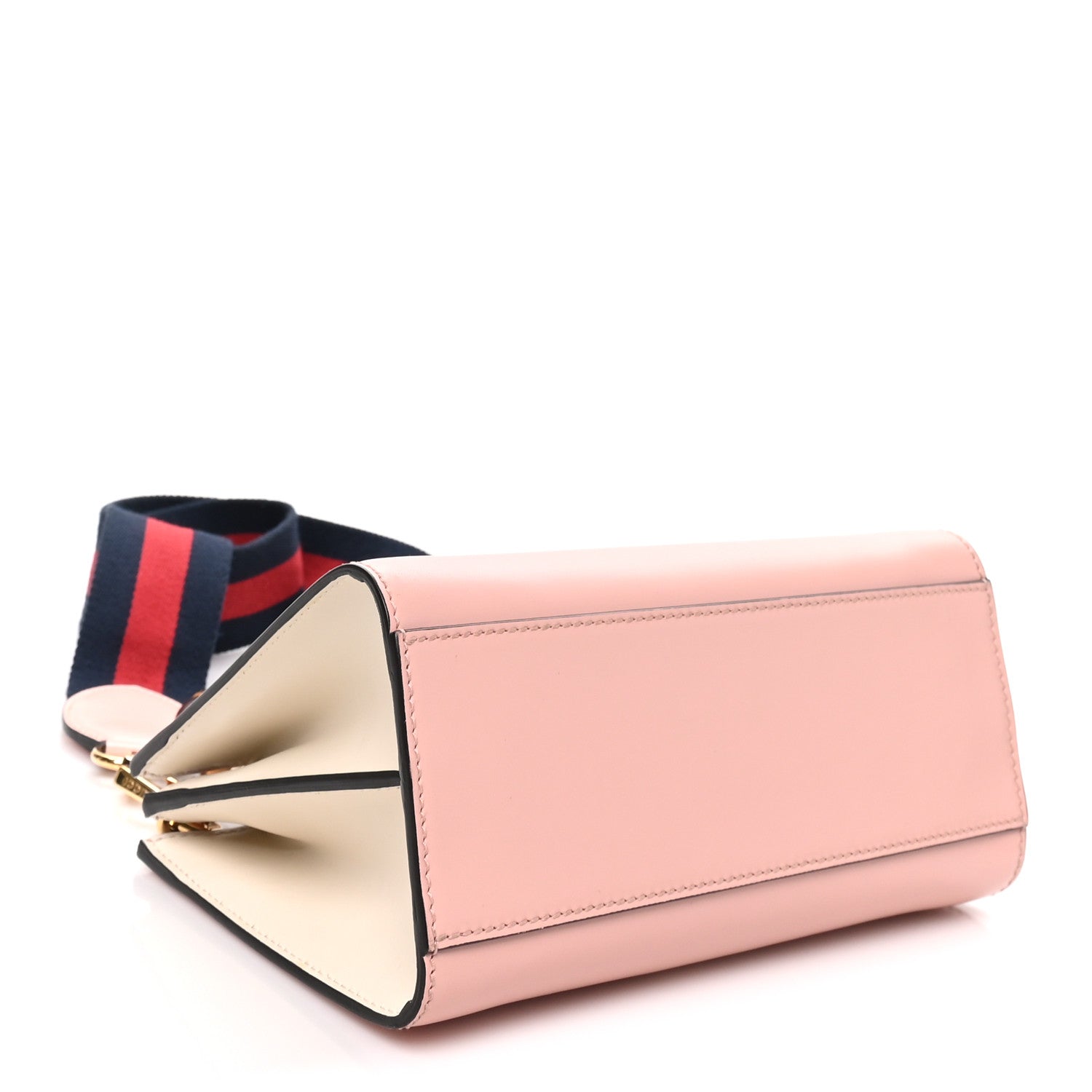 Gucci Nappa Bamboo Web Mini Nymphaea Top Handle Bag Perfect Pink Mystic White 3 of 9
