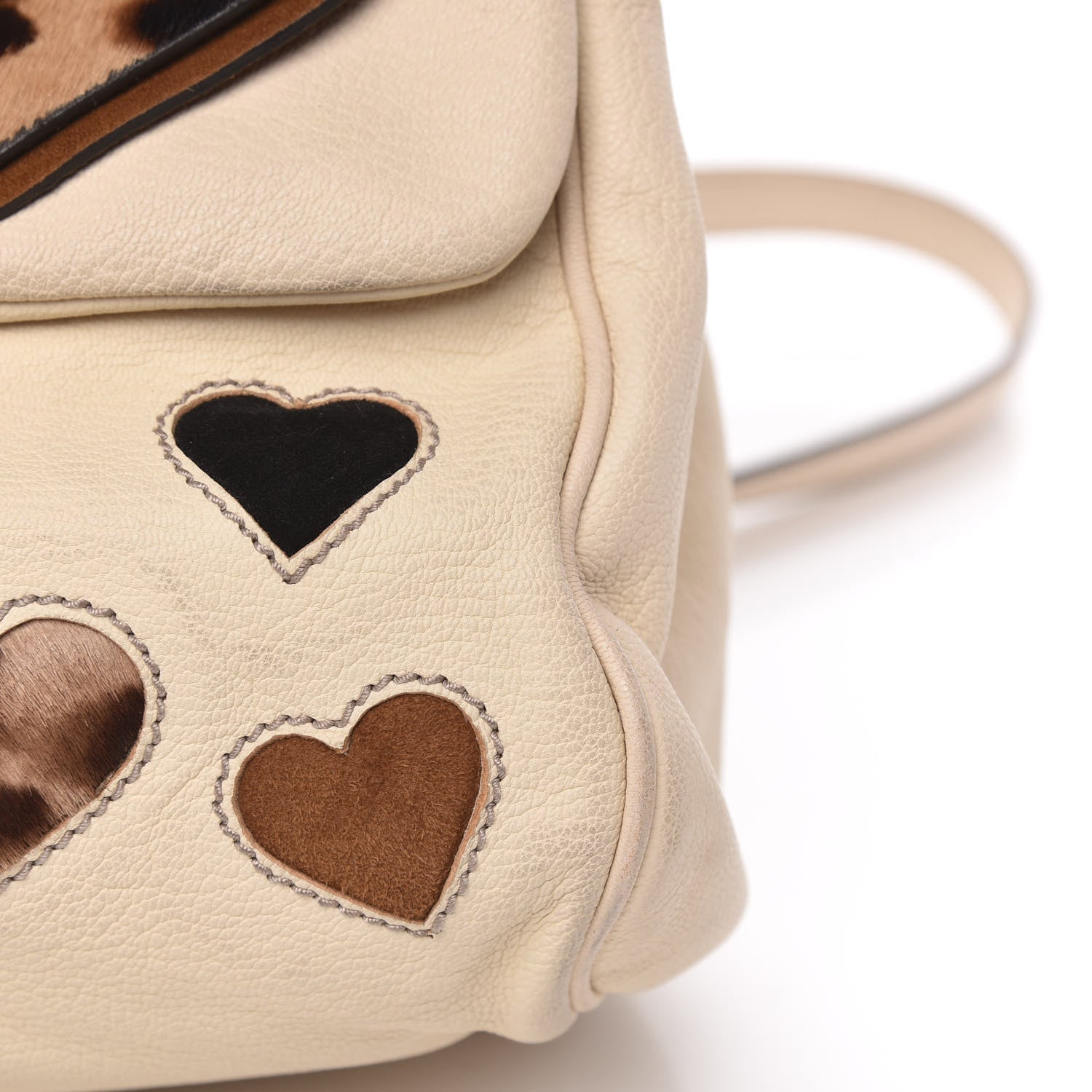 Dolce & Gabbana Goatskin Large Miss Sicily Leopard Heart Satchel Ivory 13 of 16