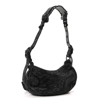 Balenciaga Strass Suede Le Cagole Shoulder Bag XS Black Jet 4 of 11