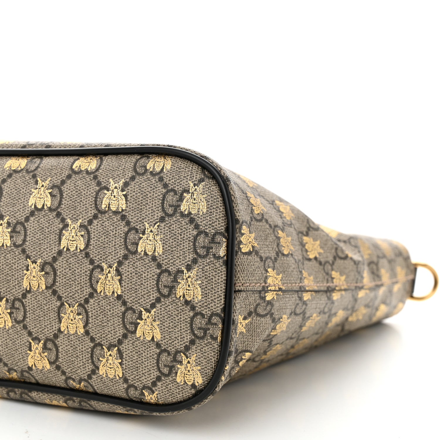 Gucci Soft GG Supreme Monogram Bees Small Crossbody Tote Beige Oro Black 10 of 11
