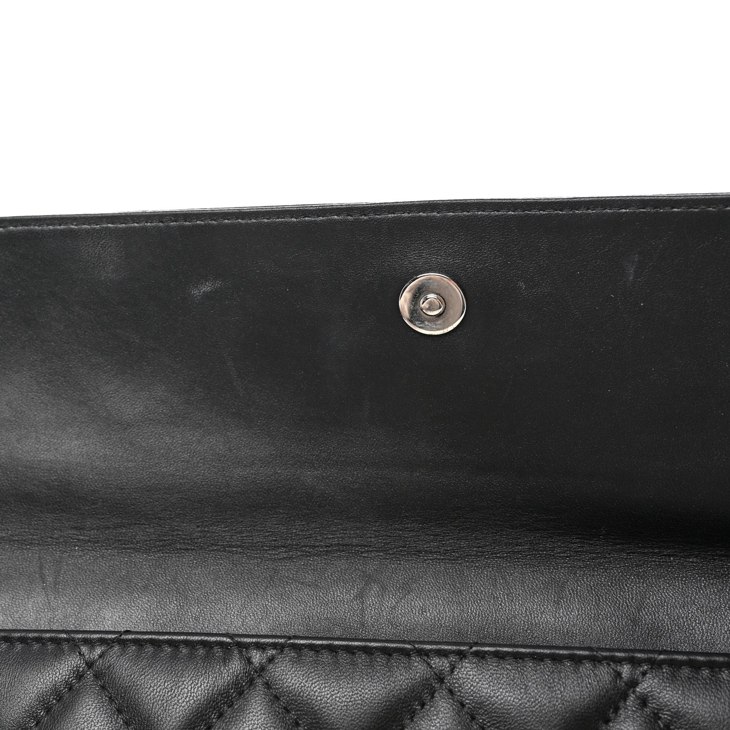 Chanel Lambskin Quilted Large Flap Cosmetic Case Black 19 of 20