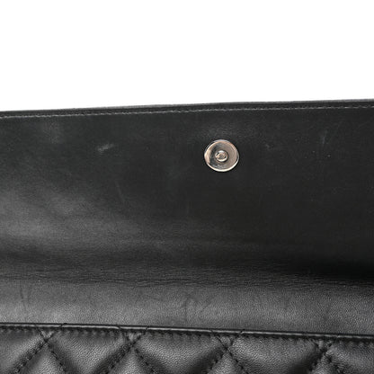 Chanel Lambskin Quilted Large Flap Cosmetic Case Black 19 of 20