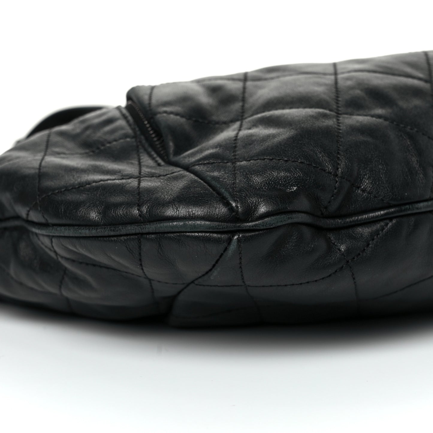 Calfskin Coco Pleats Hobo Black