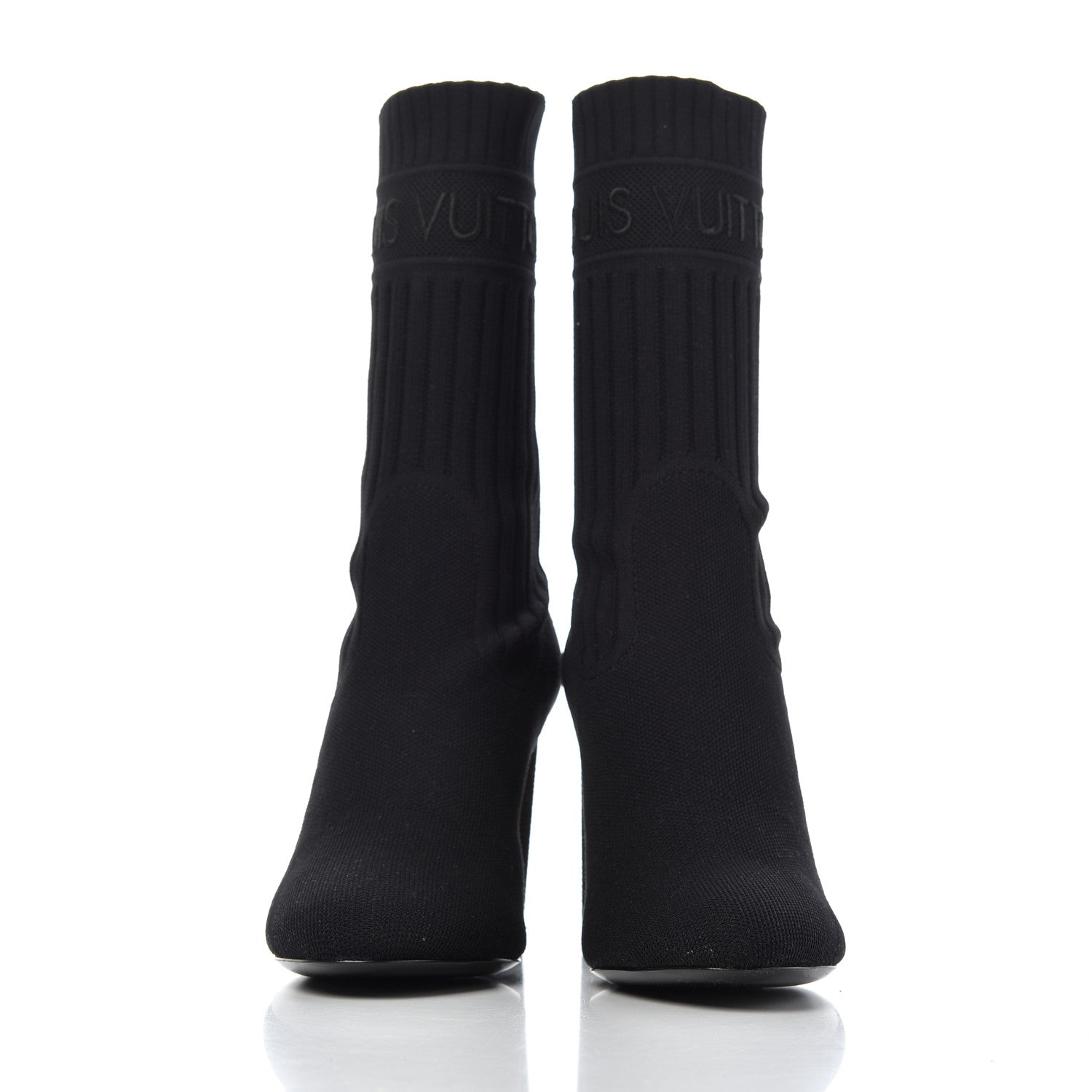 Louis Vuitton Monogram Stretch Fabric Silhouette Ankle Boots 35 Black 2 of 7