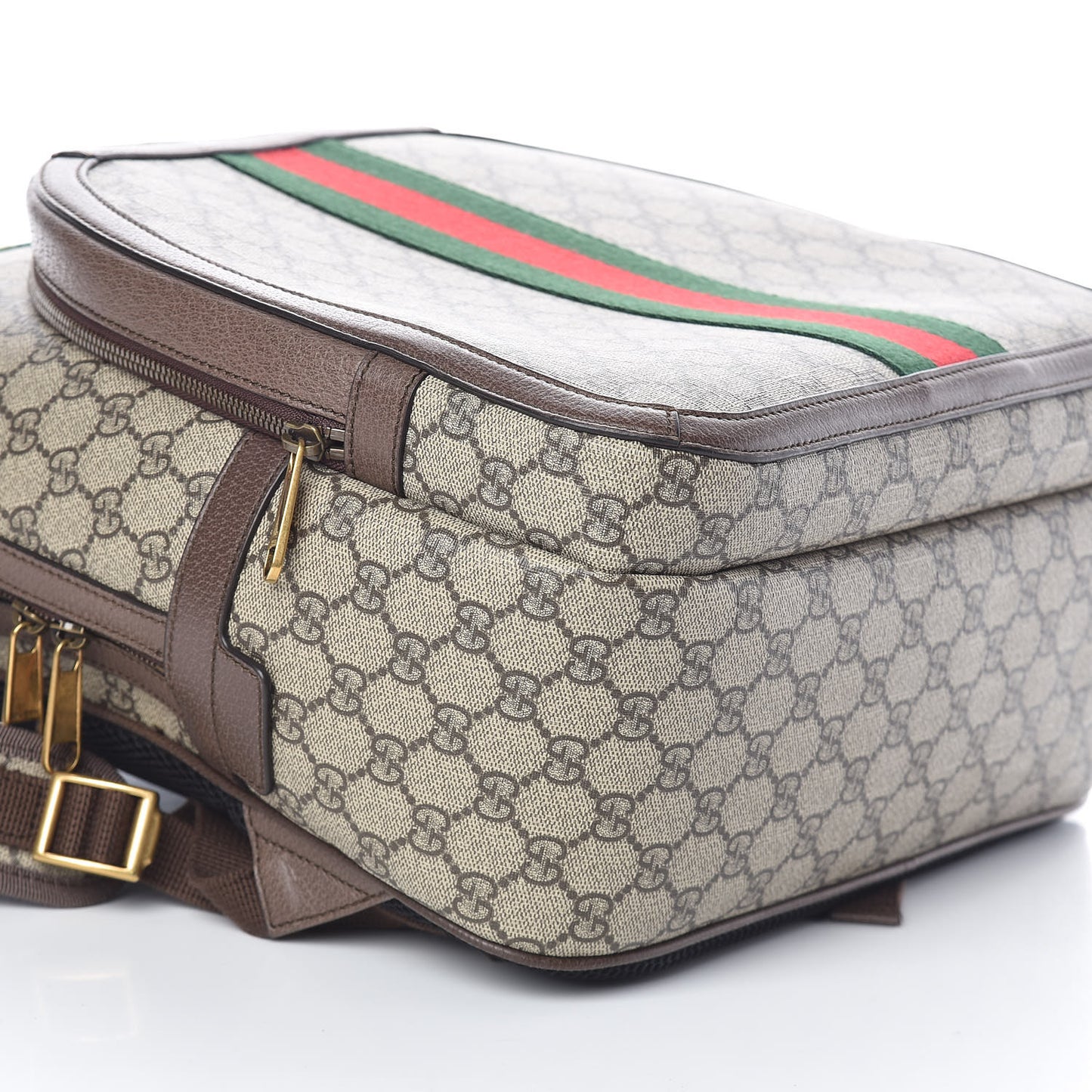 GG Supreme Monogram Medium Ophidia Day Backpack Brown