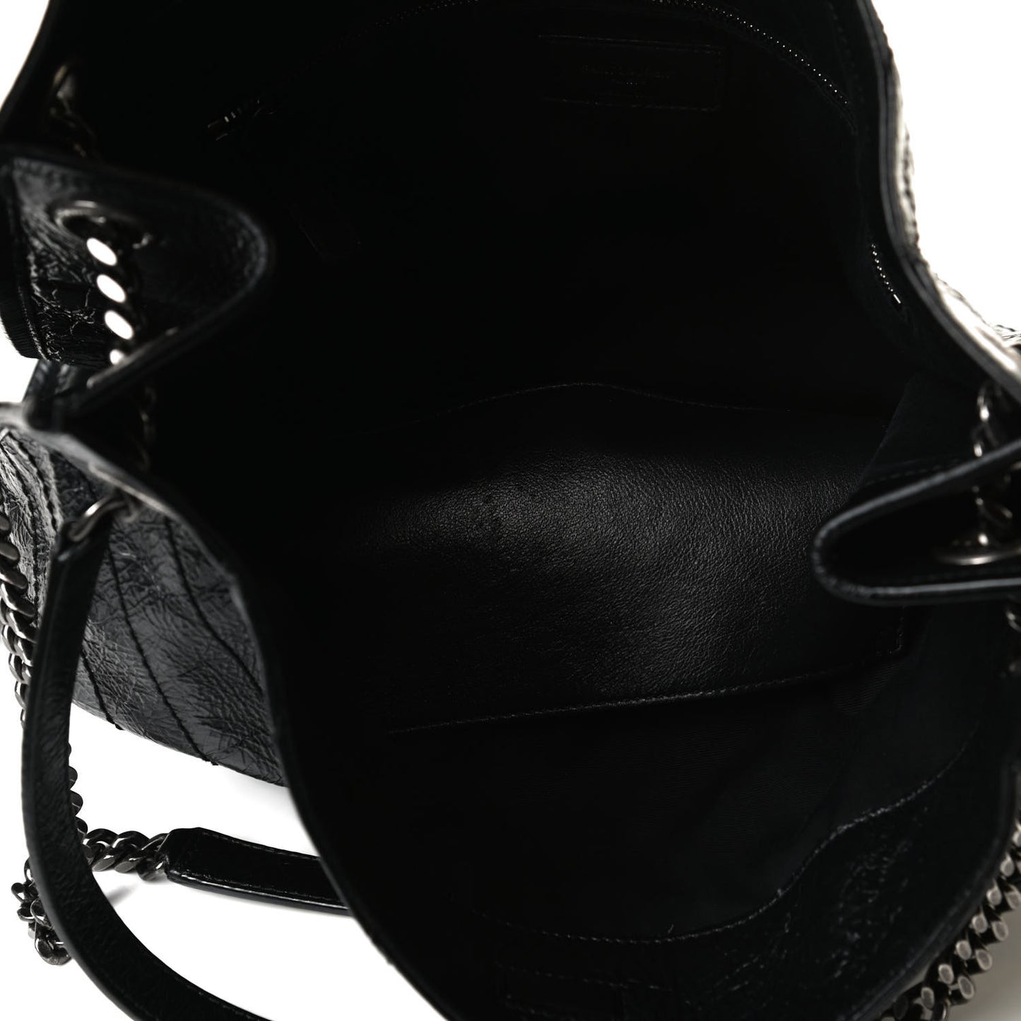Crinkled Calfskin Matelasse Monogram Niki Shoulder Bag Black