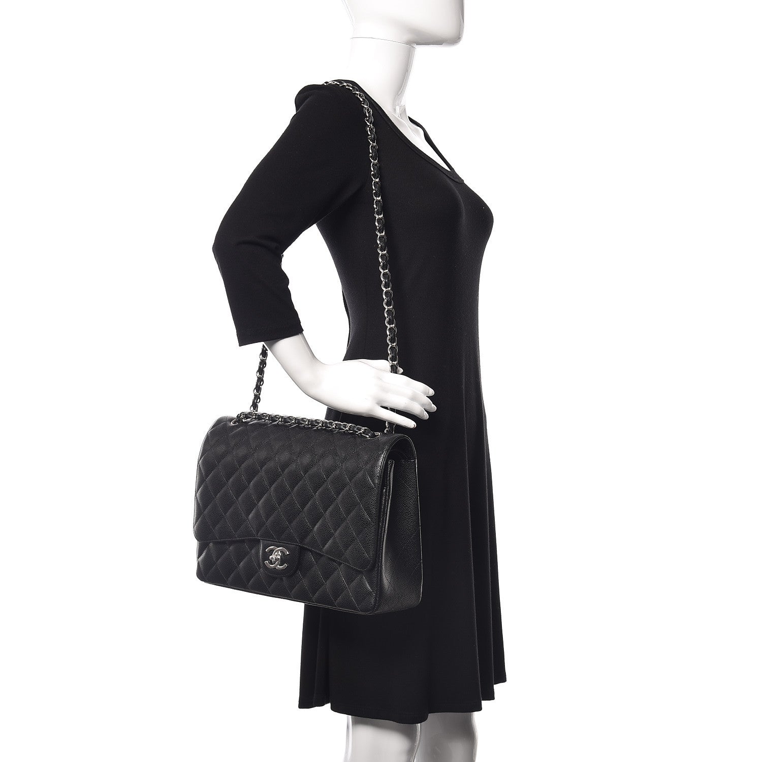 Chanel Caviar Quilted Maxi Double Flap Black 2 of 10
