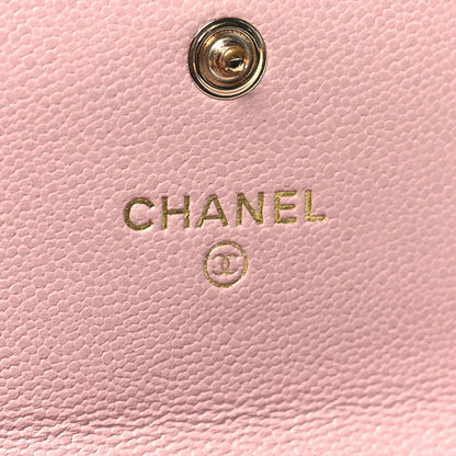Chanel Caviar Quilted Studded CC Flap Card Holder Light Pink 6 of 10