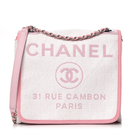 Chanel Woven Straw Raffia Small Deauville Messenger Light Pink 1 of 7