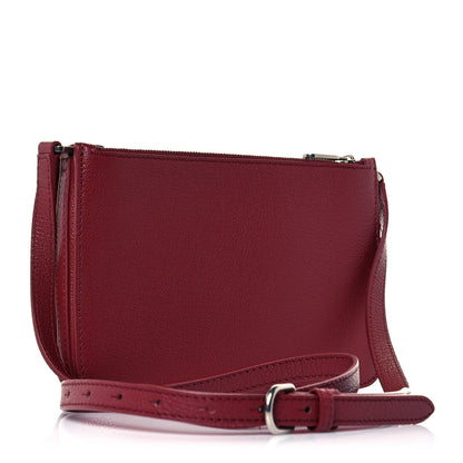 Burberry Grainy Goatskin Triple Zip Crossbody Bag Crimson 2 of 11