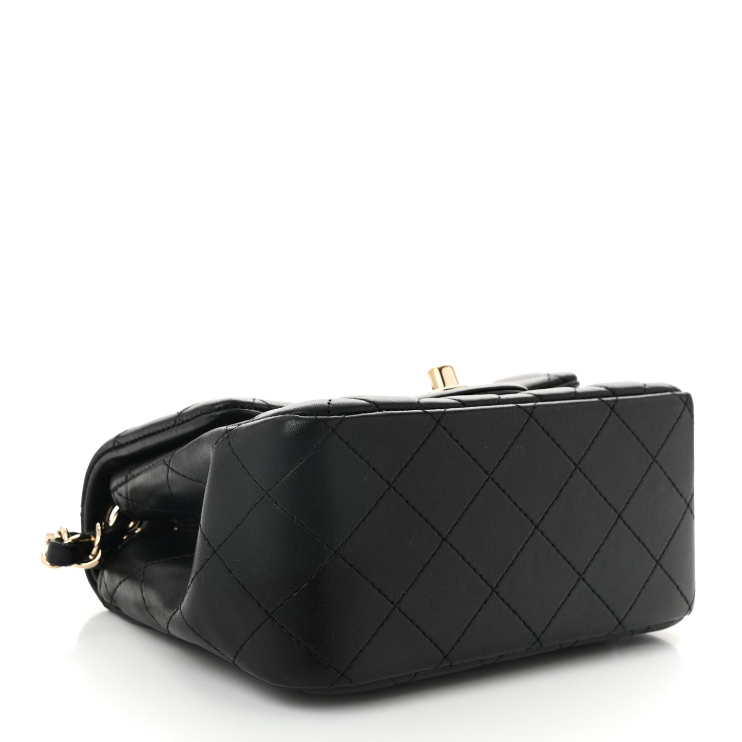 Lambskin Quilted Mini Square Flap Black
