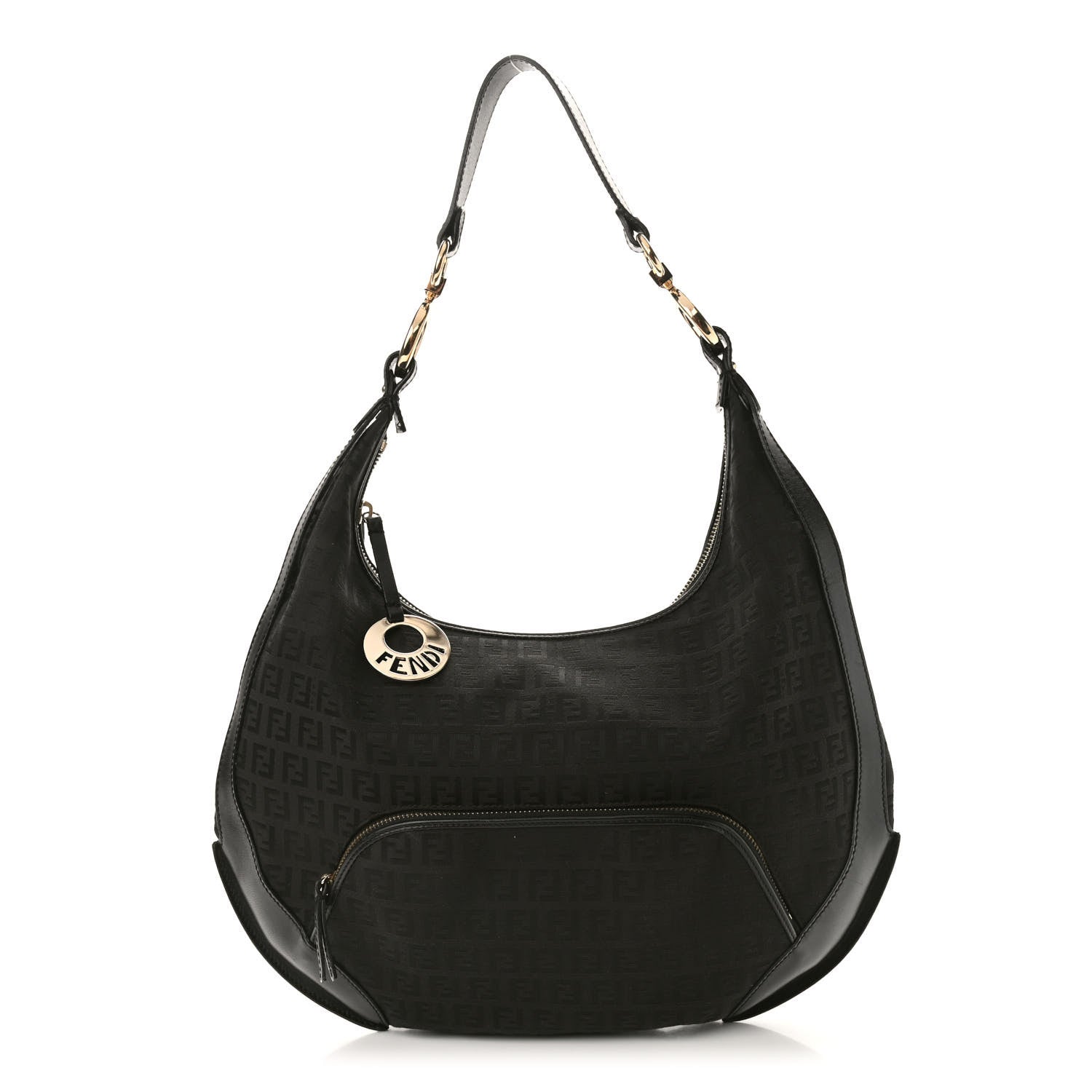 Fendi Zucchino Cuoio Chef Hobo Black 1 of 8