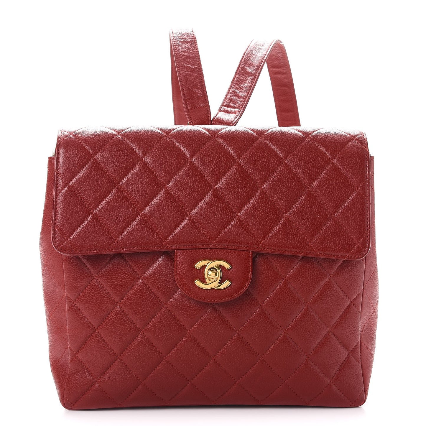 Caviar Quilted Backpack Red