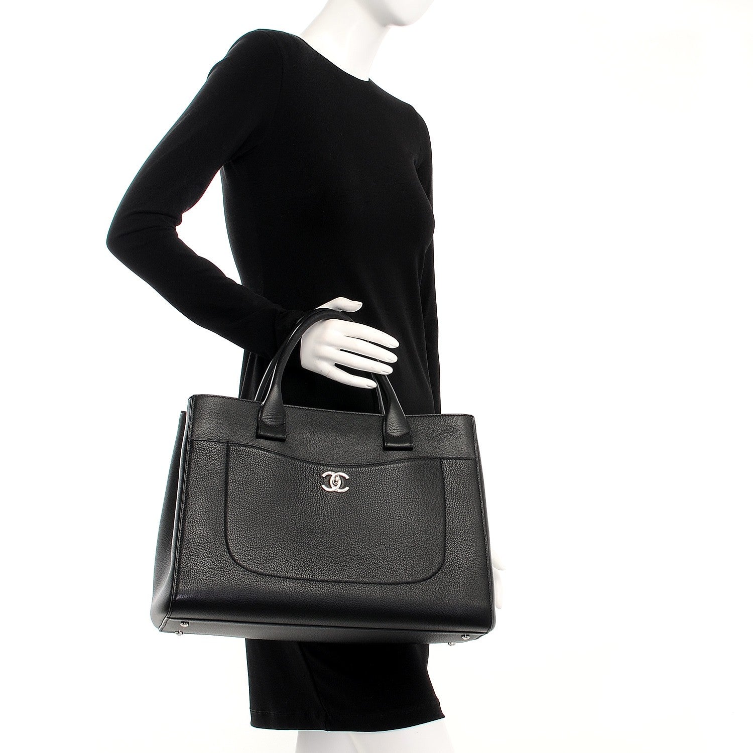 Chanel Grained Calfskin Medium Neo Executive Shopper Tote Black 3 of 9
