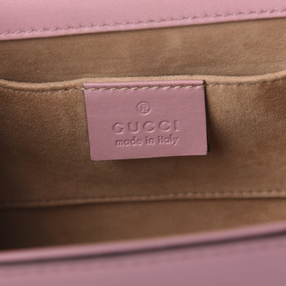 Gucci Calfskin Studded Small Padlock Shoulder Bag Carmine Rose 5 of 9