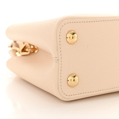 Louis Vuitton Taurillon Bloom Capucines BB Powder Beige 9 of 14