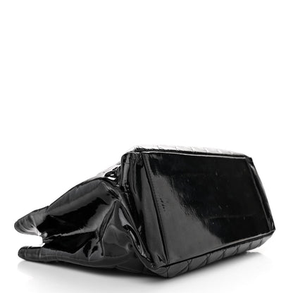 Chanel Patent Quilted Grand Shopping Tote GST Black 4 of 12