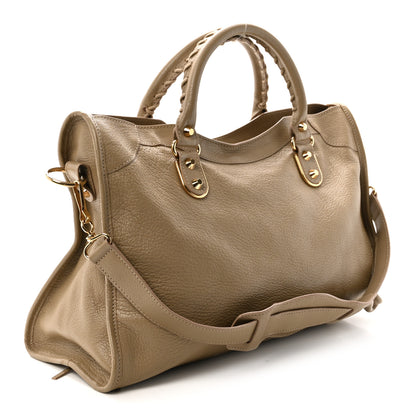 Balenciaga Chevre Gold Metallic Edge Hardware City Beige Latte 4 of 11