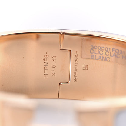 Hermes Enamel Wide Clic Clac H Bracelet PM White 4 of 6