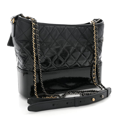 Chanel Patent Goatskin Quilted Medium Gabrielle Hobo Black 3 of 13