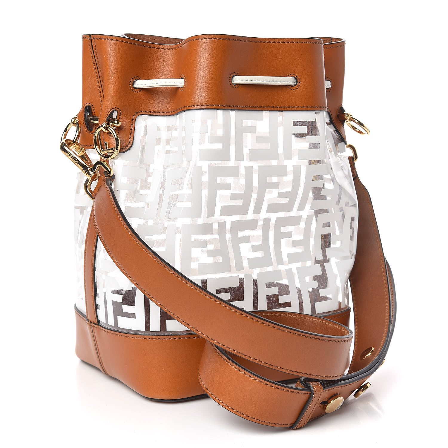 Fendi TPU FF Vitello Aura F is Fendi Grande Mon Tresor Bucket Bag White Cuoio 3 of 11