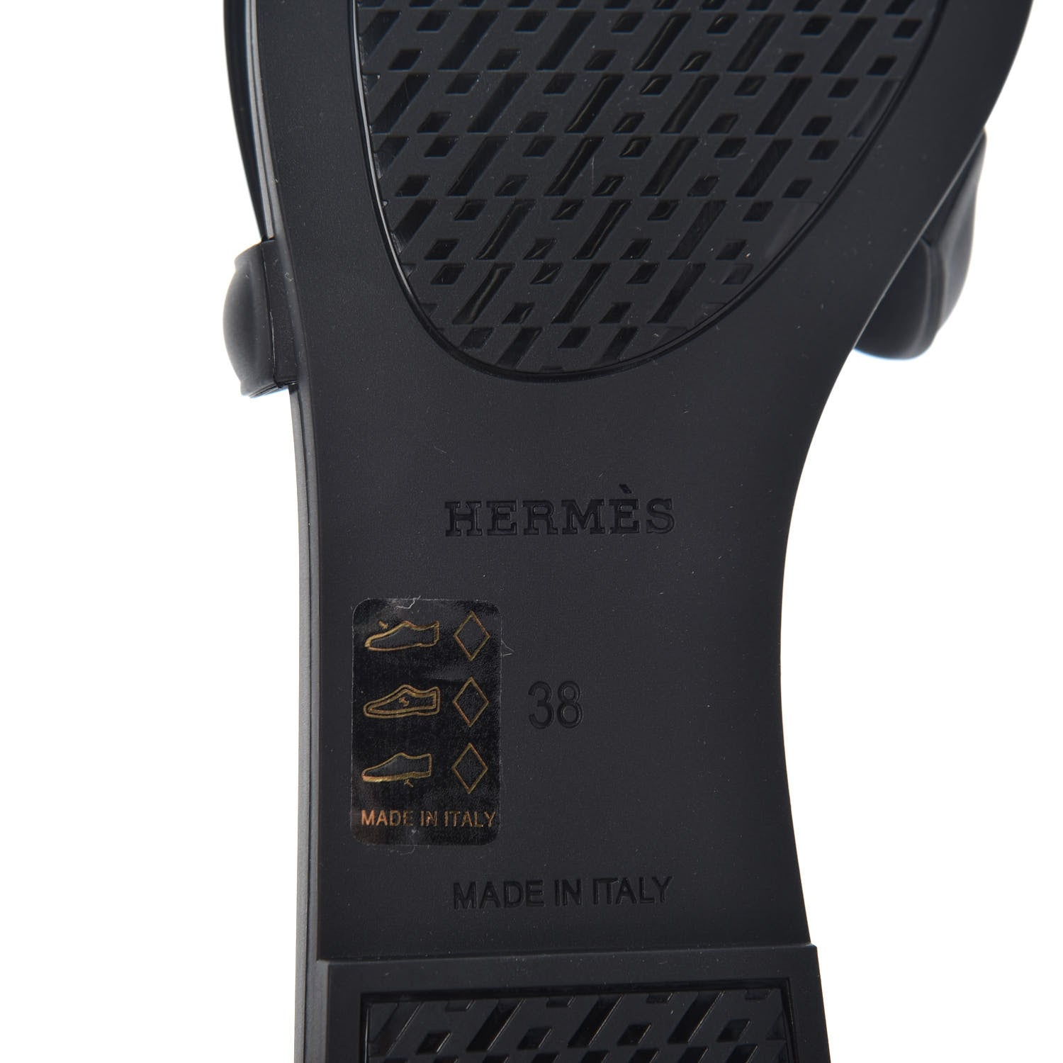 Hermes Rubber Aloha Sandals 38 Black 9 of 11