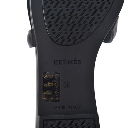 Hermes Rubber Aloha Sandals 38 Black 9 of 11