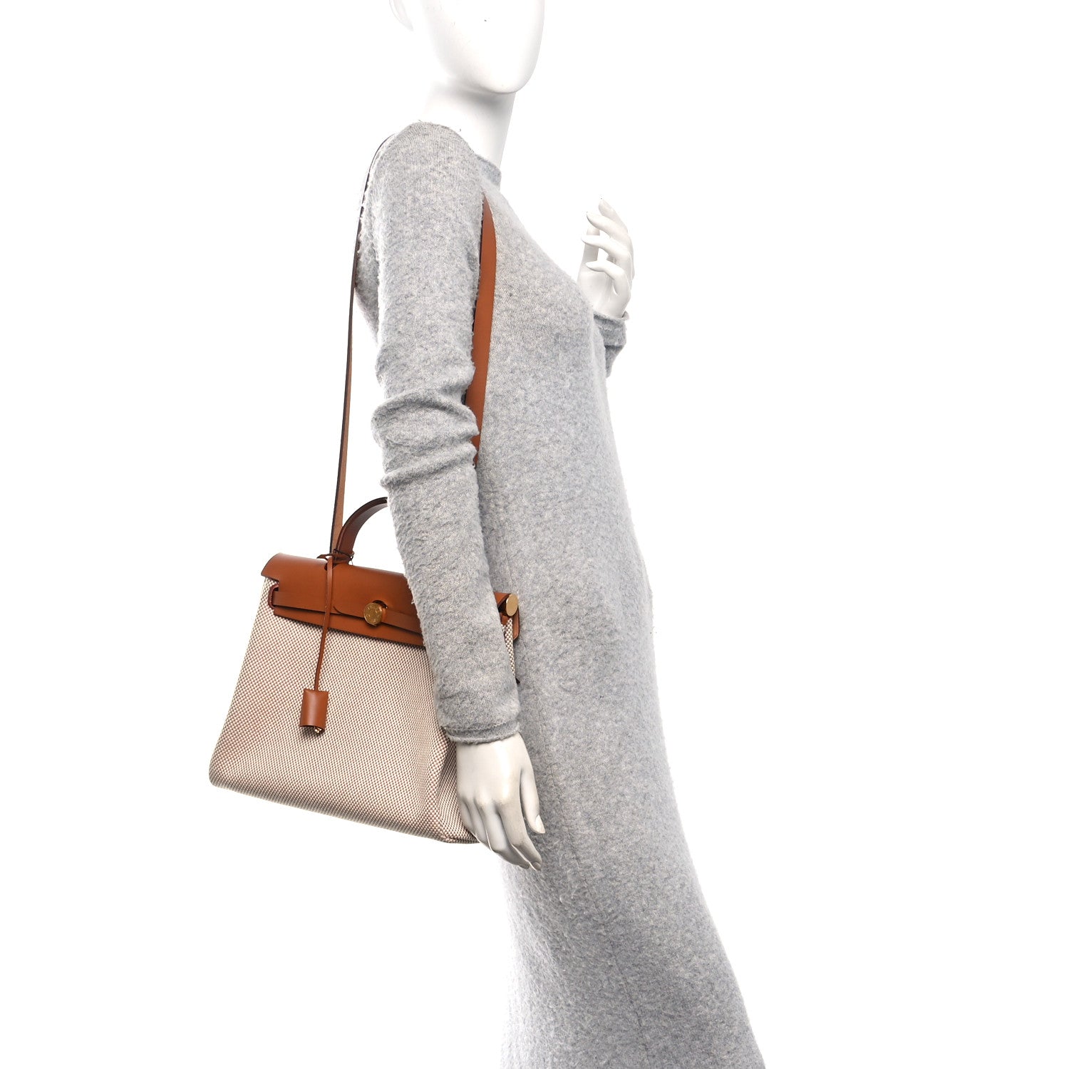 Hermes Vache Hunter Criss Viking Herbag Zip Retourne 31 PM Ecru Beige Naturel 3 of 11