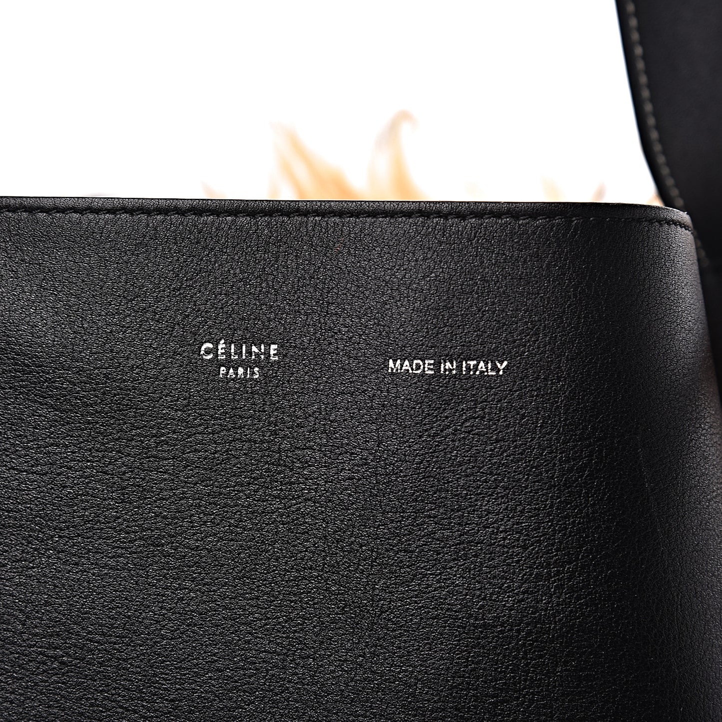 Shiny Smooth Calfskin Shearling Small Twisted Cabas Black Multicolor