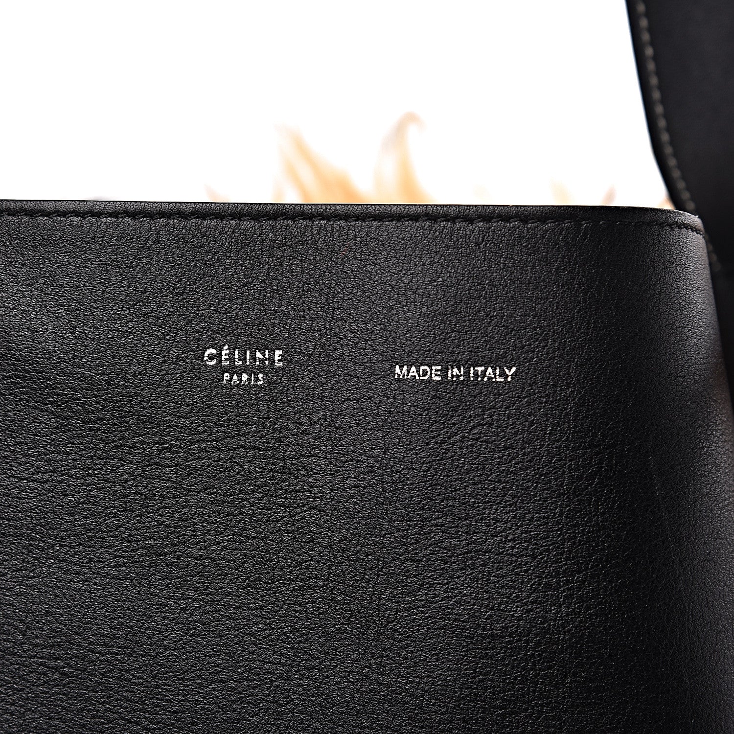 Celine Shiny Smooth Calfskin Shearling Small Twisted Cabas Black Multicolor 11 of 11