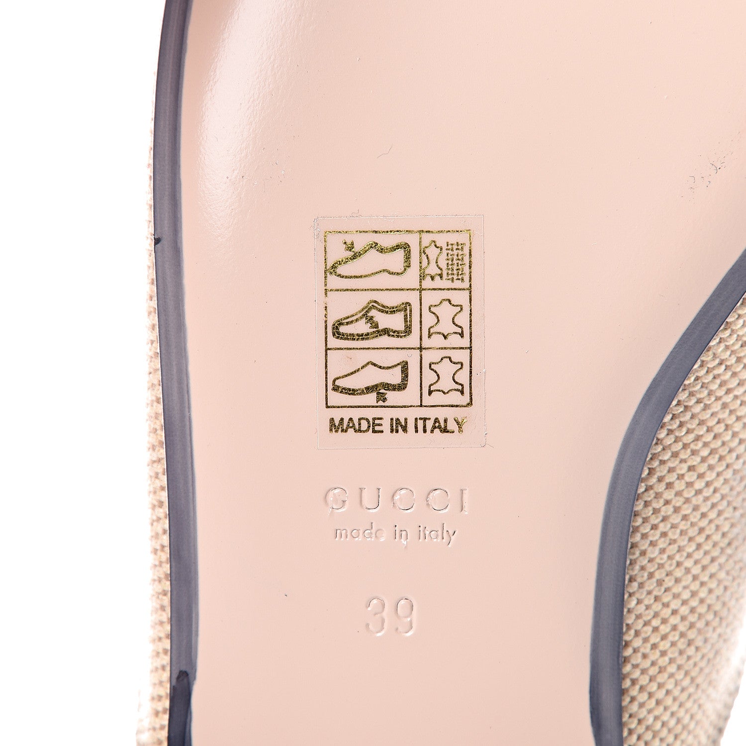 Gucci Canvas Vintage Charlotte Web Womens Princetown Slippers 39 Sand New Shamarock 9 of 11